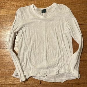 Anthropologie Left of Center white cotton tee- small